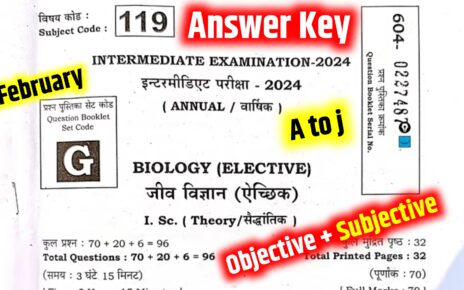 Bihar Board 12th Biology Answer Key 2024: