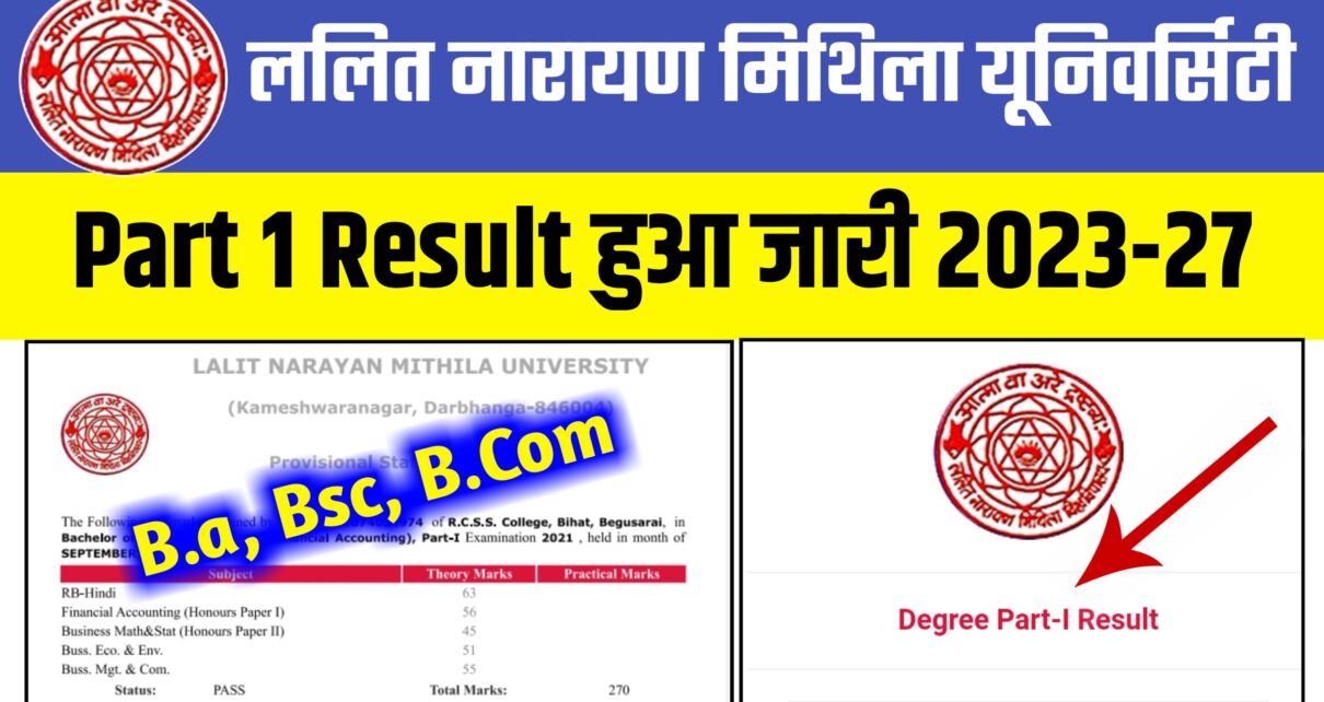 LNMU Part 1 Result 2023-27 Arts Science Commerce Result Out Download Now: