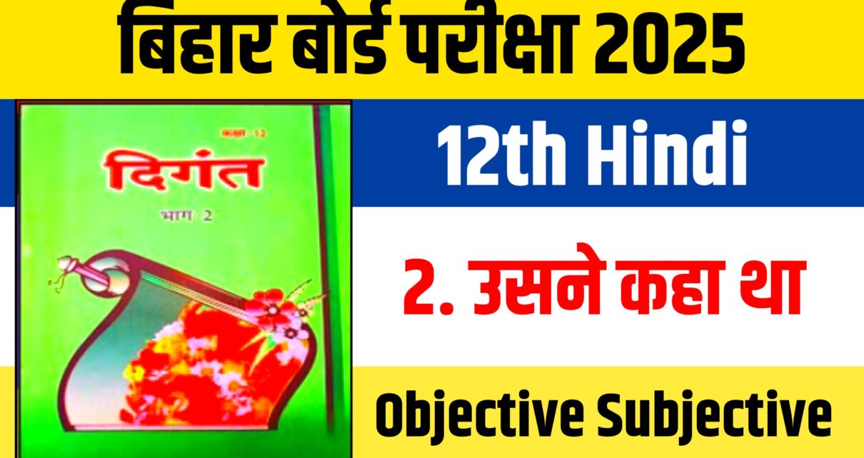 12th Hindi Chapter 2 Objective Subjective Question: