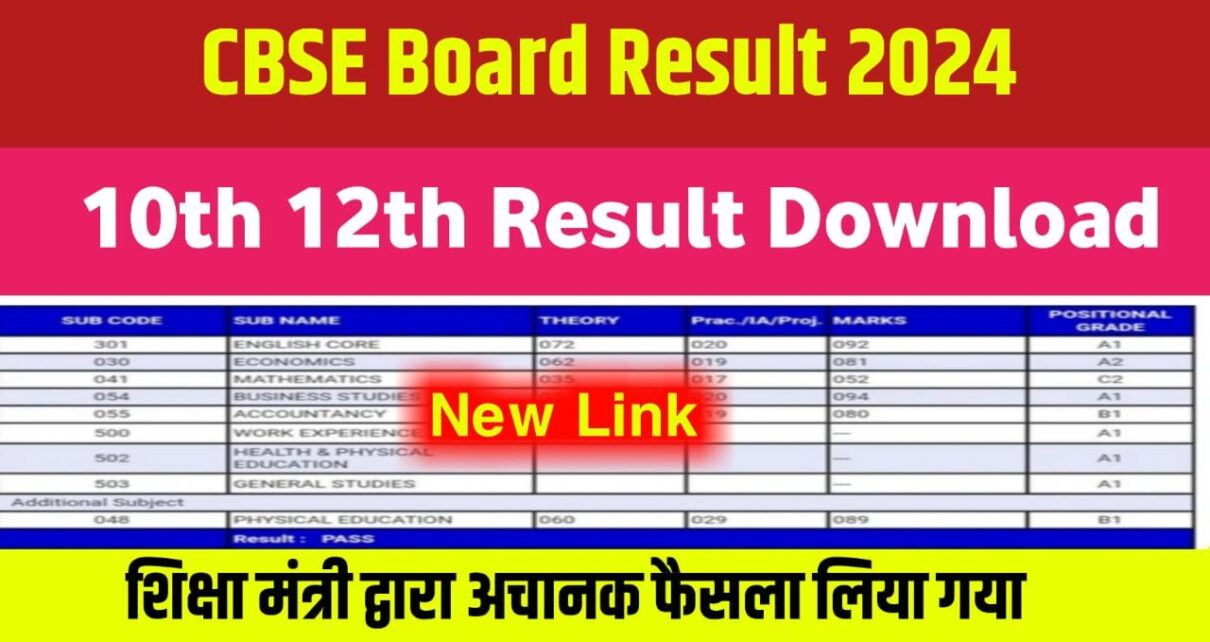 CBSE Board Matric Inter Result Check Link 2024: