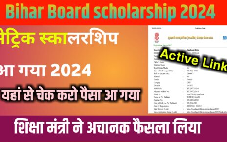 Bihar Board 10th Pass Scholarship Download