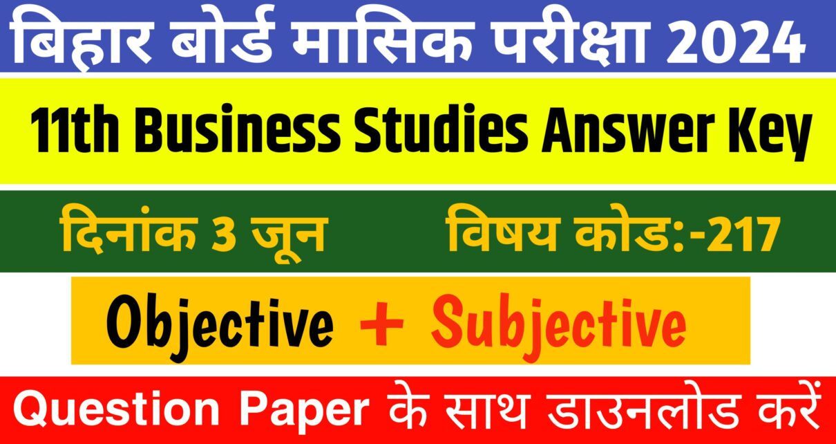 11th Business Studies Answer Key 30 May 2024:
