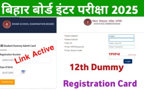 BSEB 12th Dummy Registration Card 2025: