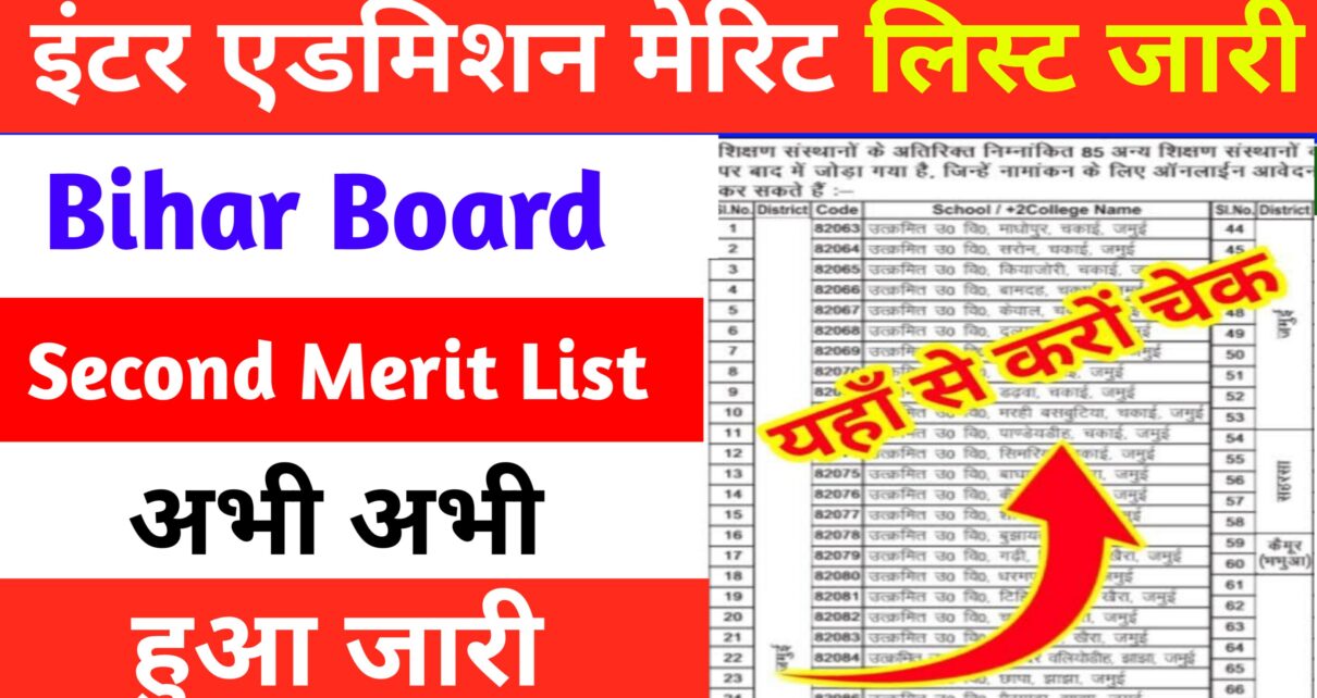 Bihar Board 11th 2nd Selection List Jari 2024: