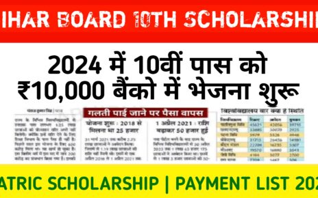 Bihar Board 10th Scholarship 2024 Payment List: