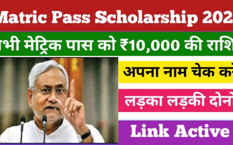 Bihar Board 10th Pass Scholarship Payment List 2024: