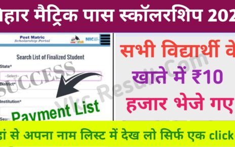 Bihar Board Matric Scholarship Payment Check 2024: