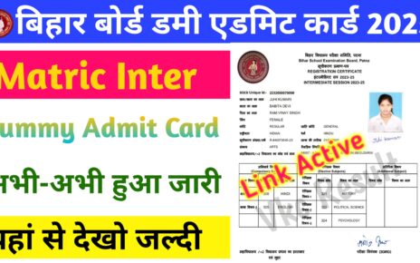 Bihar Board Matric Inter Dummy Admit Card Download 2025: