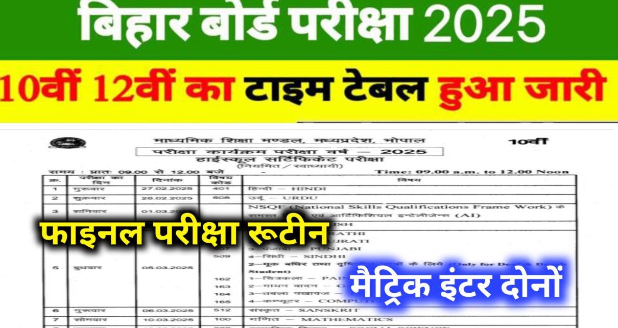 Bihar Board 10th 12th Exam Out  2025: