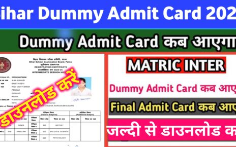 Bihar Board 10th 12th Dummy Amit Card 2025: