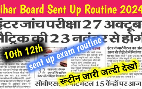 Bihar Board Matric Inter Sent Up Exam Routine Download 2024: