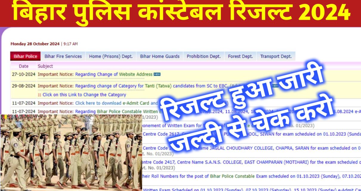 Bihar Police Constable Result Release 2024: