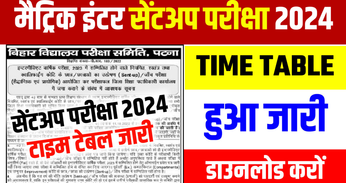 Bihar Board Matric Inter Set-up Exam Routine Download Link Active: