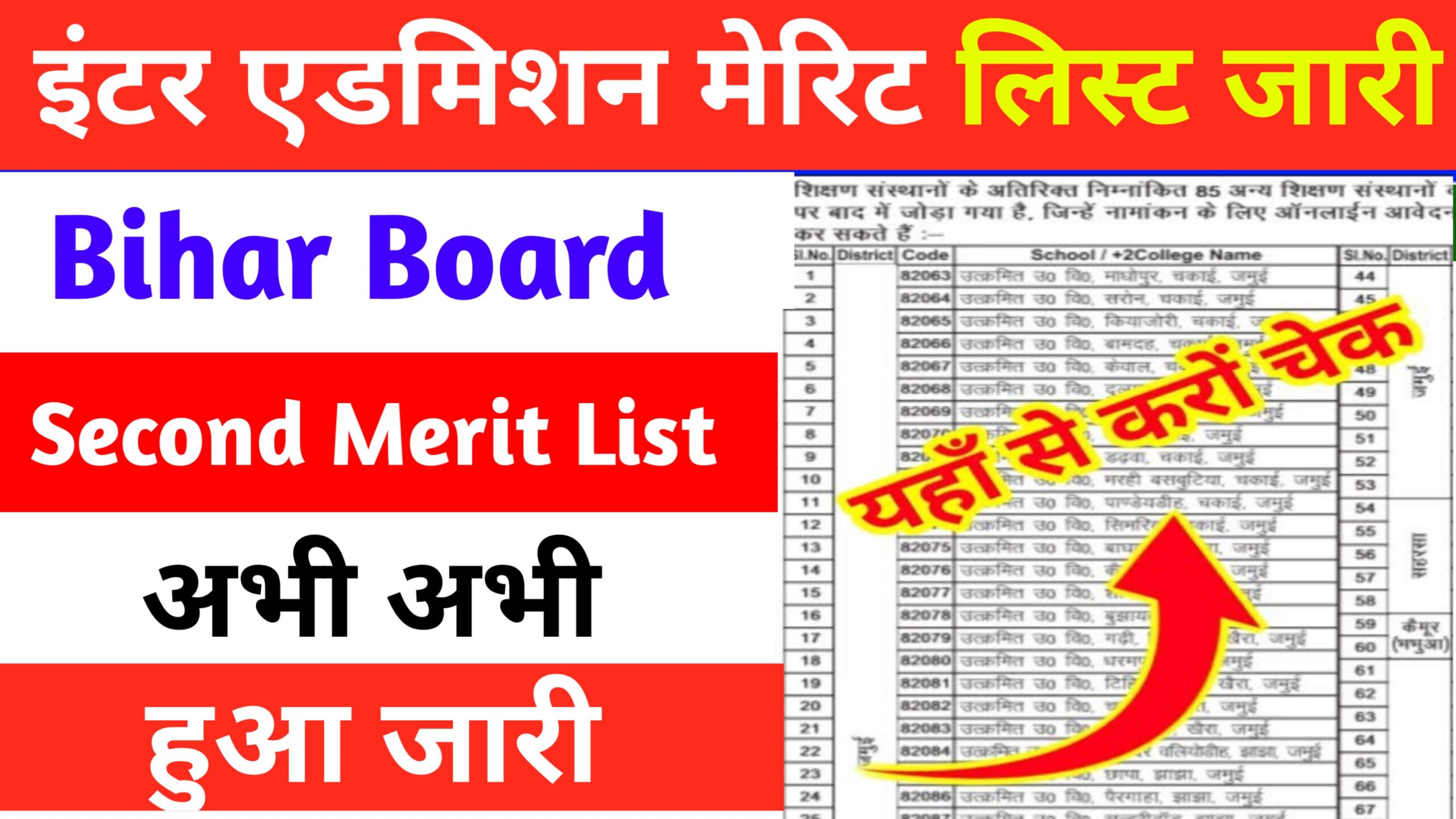 Bihar Board Class 11th 2nd merit List Download Link 2025: