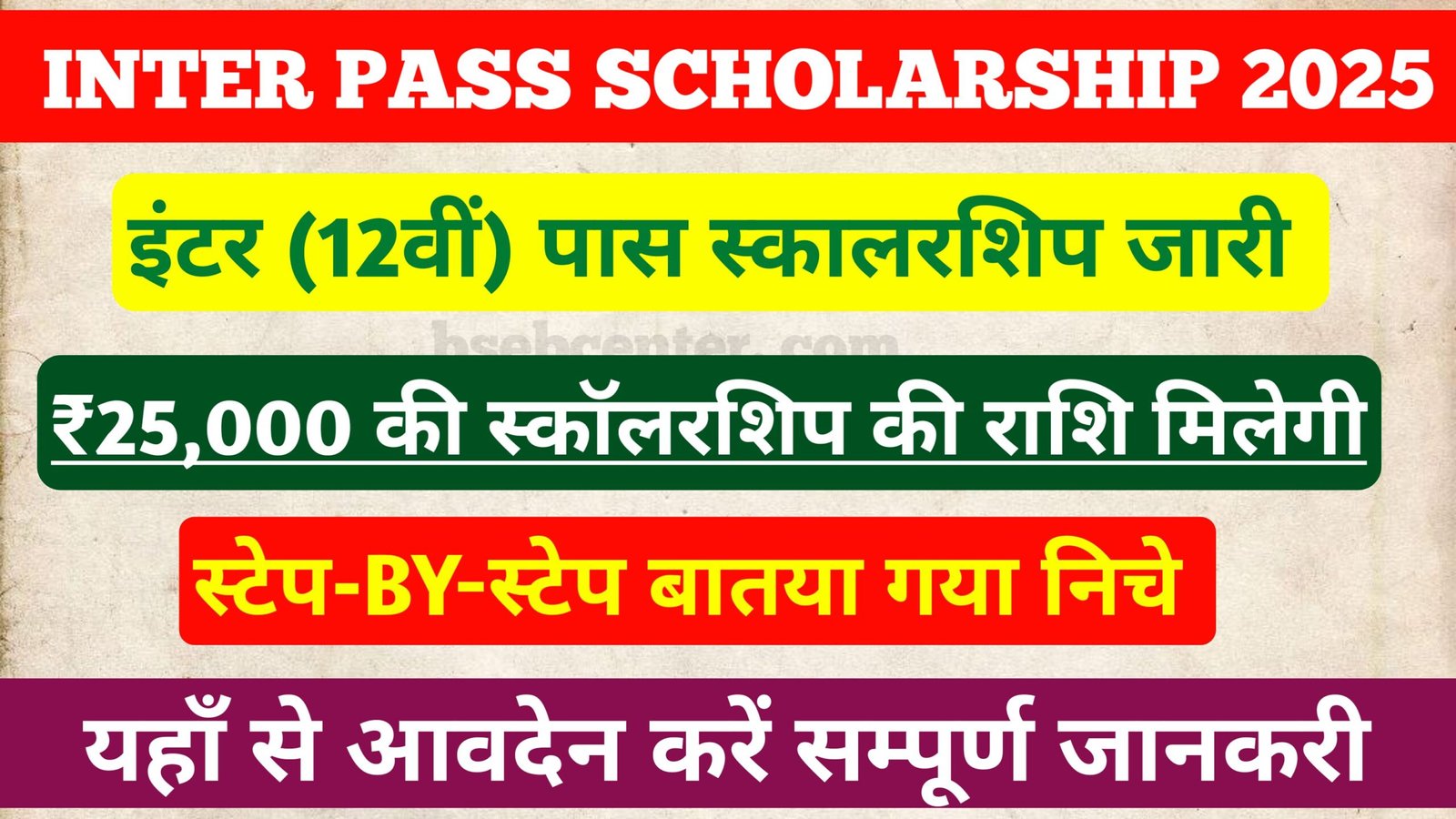 How to Apply bihar board 12th pass scholarship 2025: