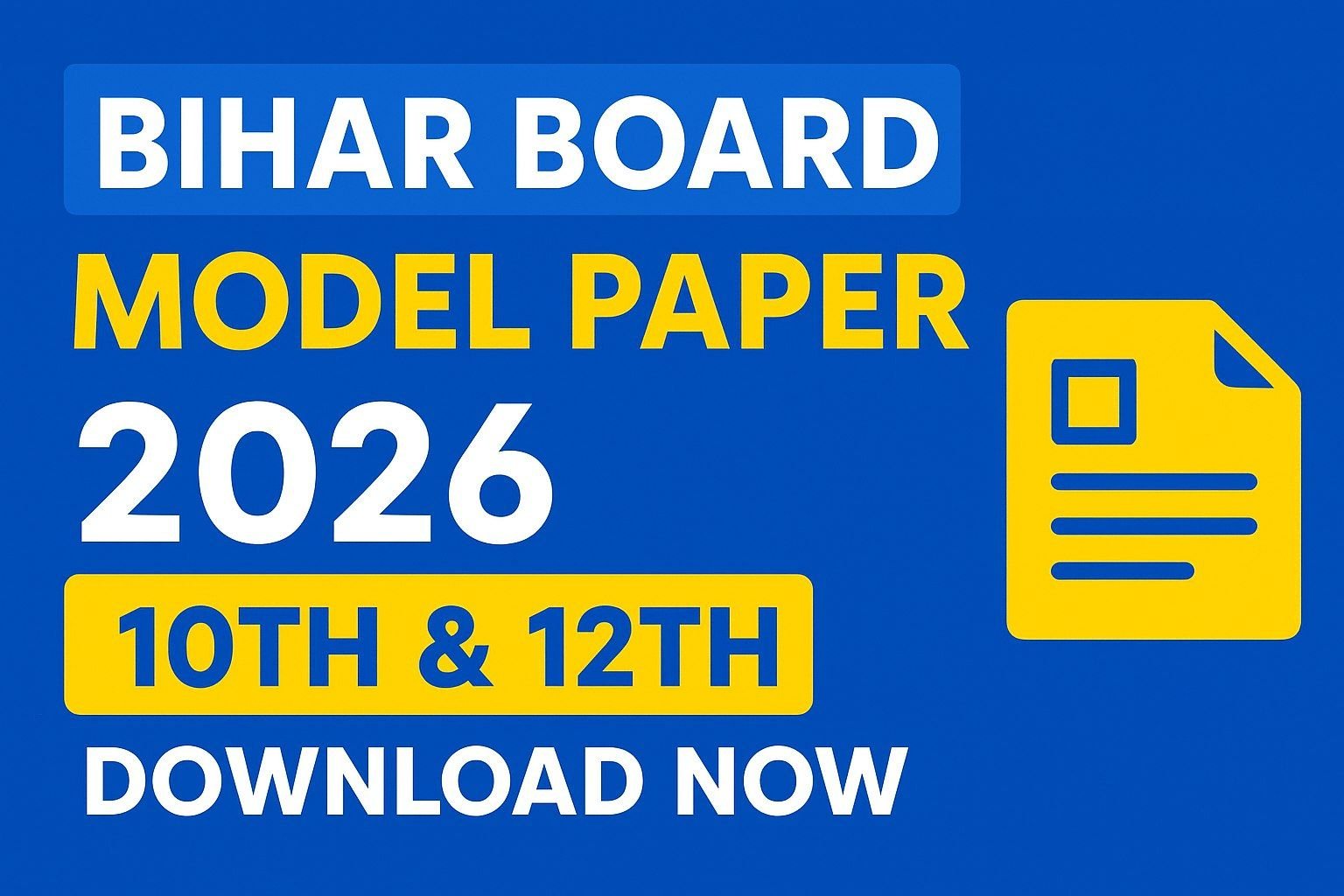 Bihar Board Matric Inter Official Model Paper download 2026: