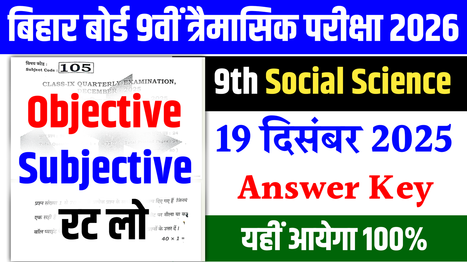 19 December 9th Social Science Answer Key 2025: