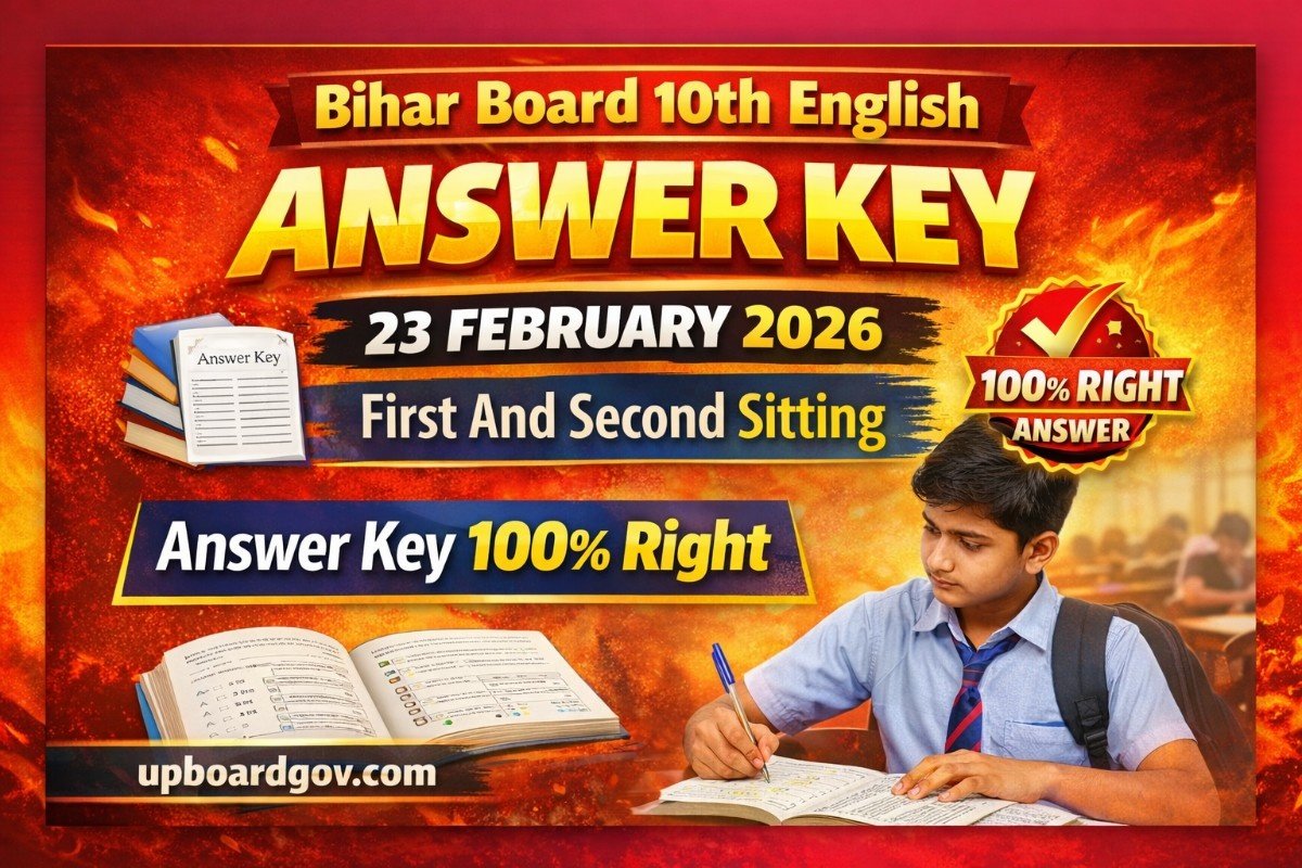 Bihar Board 10th English Answer Key 2026: 10th English 23 February Answer Key 2026, 10th English Answer Key All Set Code
